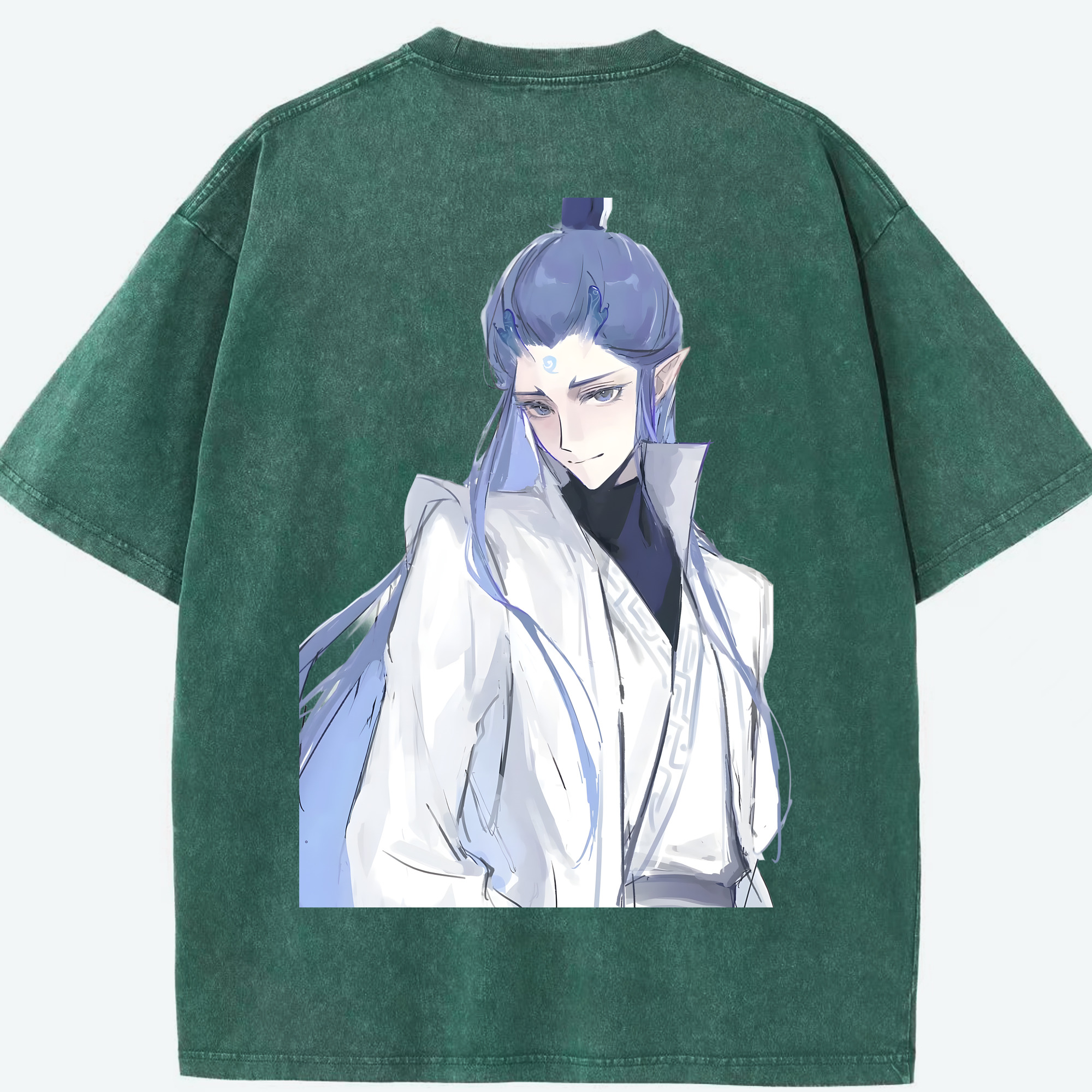 （画像用） Ne Zha 2 ナタ 魔童の大暴れ 綿100% ヴィンテージ風 半袖Tシャツ（背面プリント）
